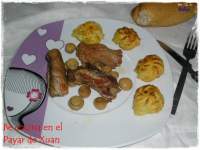   Rollitos de carne con patatas duquesa especiadas