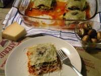   Lasagna de verduras asadas y champiñones