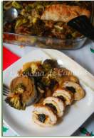   Pechuga de pavo rellena con verduras al horno