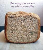   Pan integral de centeno con salvado y semillas en panificadora